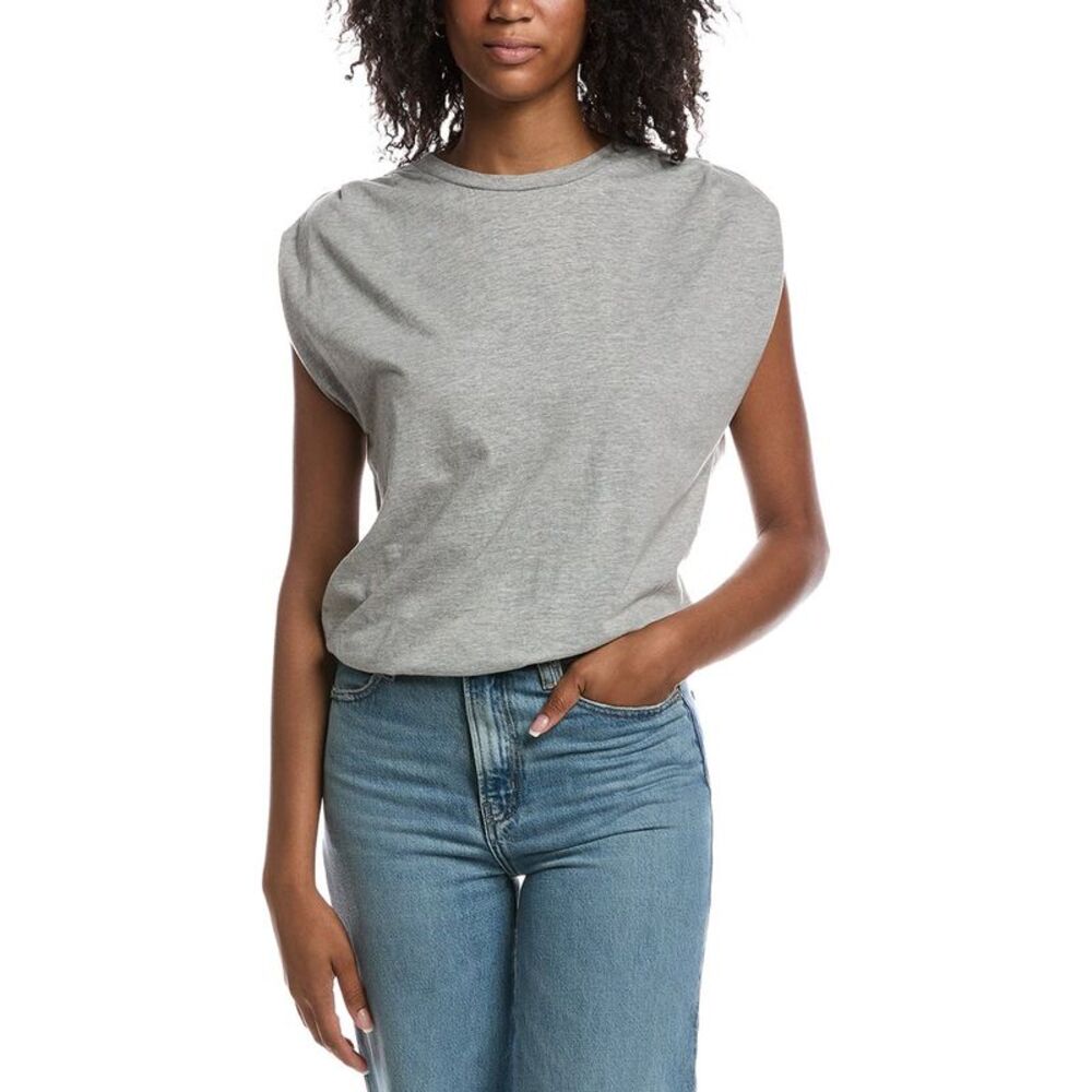 Michael Stars Womens Luca Bubble T Shirt, Gray